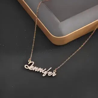 Diamond Name Necklace 18K PVD Gold Plated Stainless Steel
