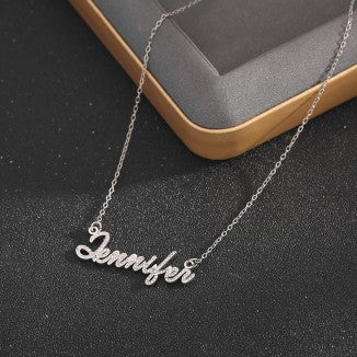 Diamond Name Necklace 18K PVD Gold Plated Stainless Steel