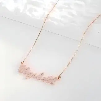 Diamond Name Necklace 18K PVD Gold Plated Stainless Steel