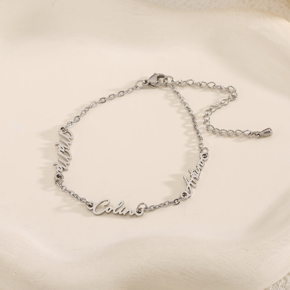 Custom Multi Name 304 Stainless Steel Bracelet