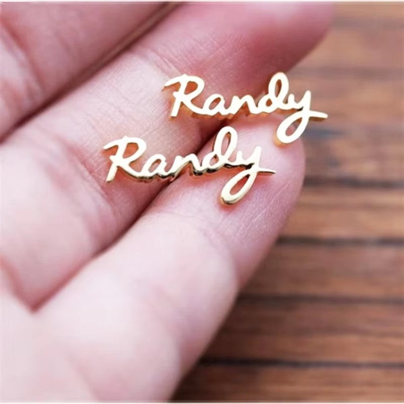 Custom Name Earrings Stainless Steel Personalized Name Stud Earrings