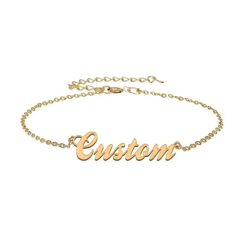 Personalized Name Necklace and Name Hoop Earrings Bracelets Jewelry Set