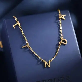 Letter Necklace 18K PVD Gold Plated Stainless Steel