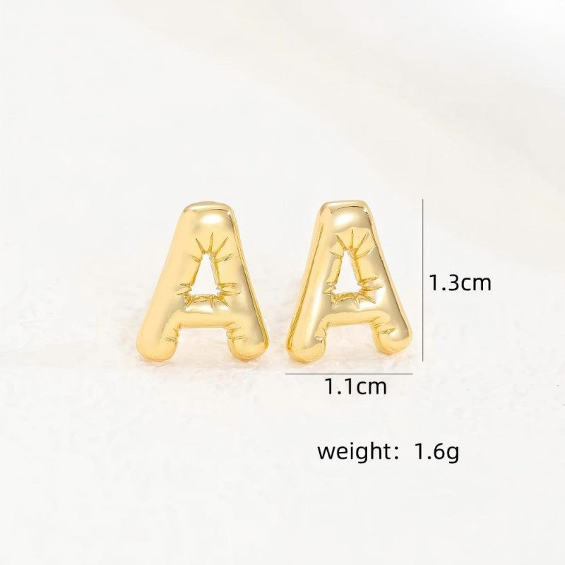 Customized A-Z26 Letters Stainless Steel Stud Earrings