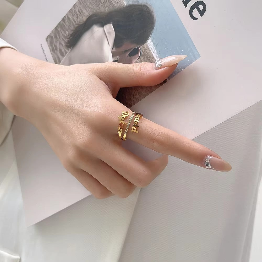 Custom Name Ring Personalized Promise Stainless Steel Jewelry