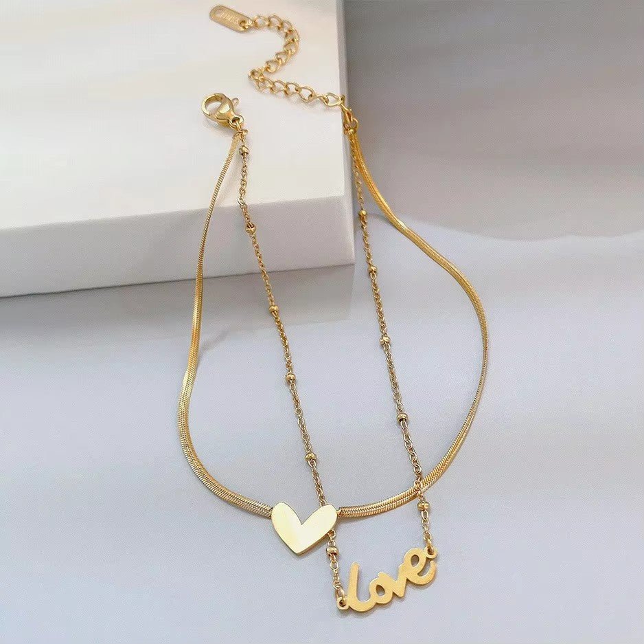 Simple 18K Gold Plated Stainless Steel Anklet