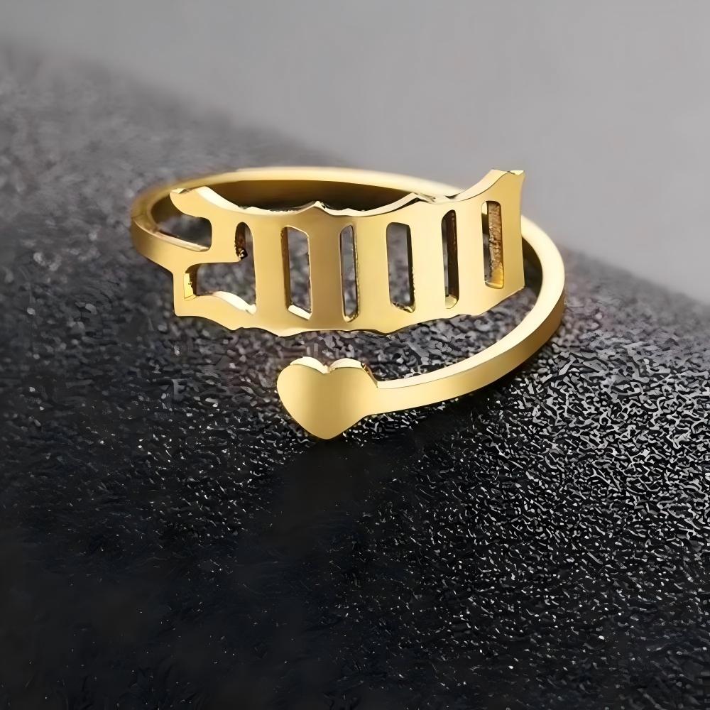 Custom Birth Year Ring Stainless Steel