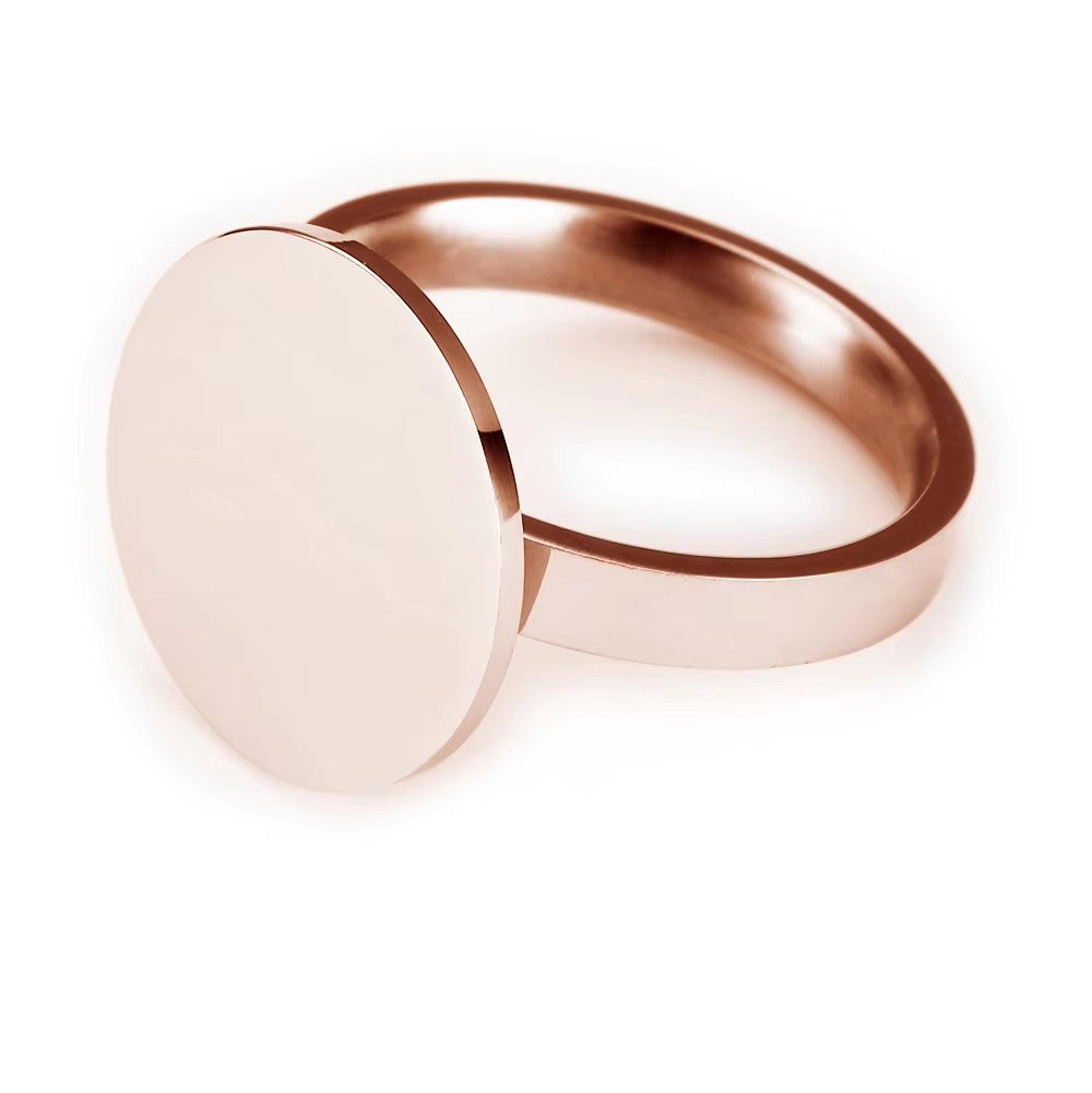 OEM Classic Unisex Stainless Steel Men's Ring with Gold Plating Engraved Logo