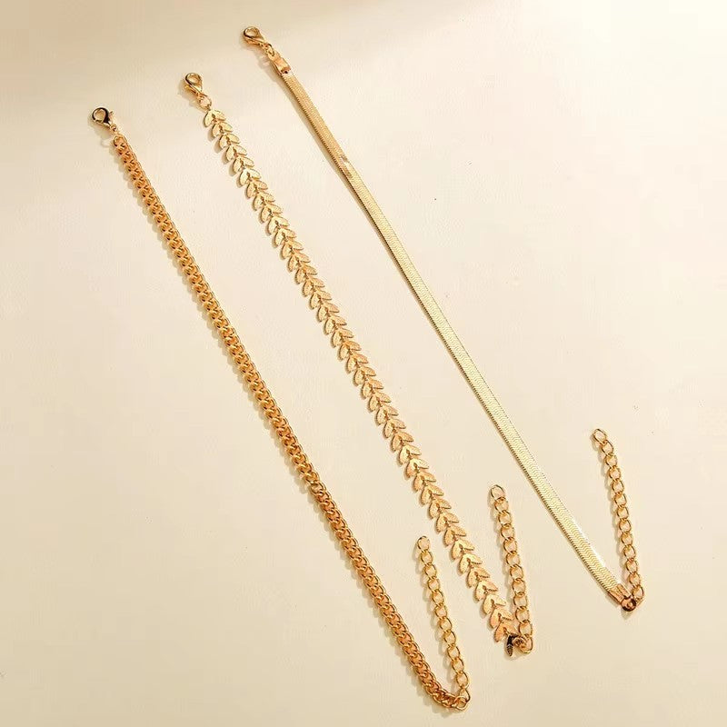 Handmade Vintage Anklet Chain Multi-Element Geometric