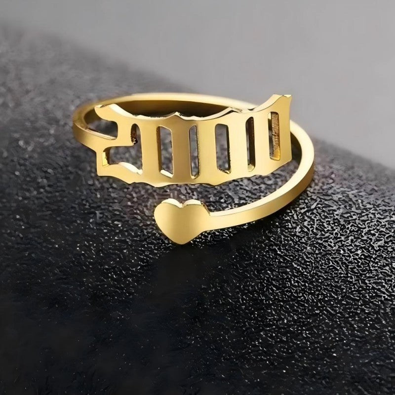 Custom Birth Year Ring Stainless Steel