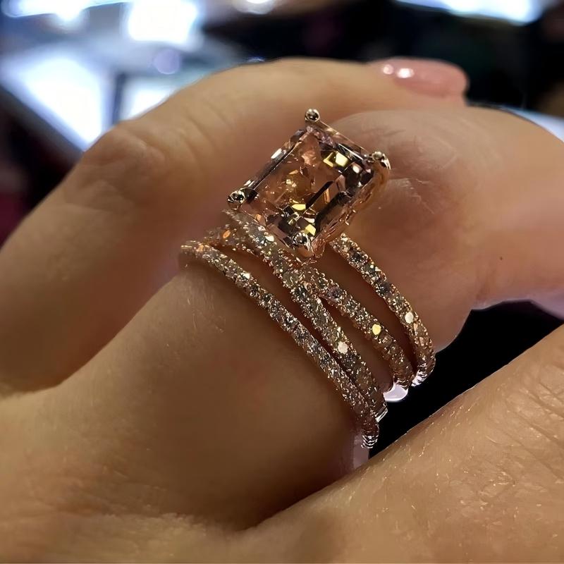 Diamond Square Ring Engagement Ring