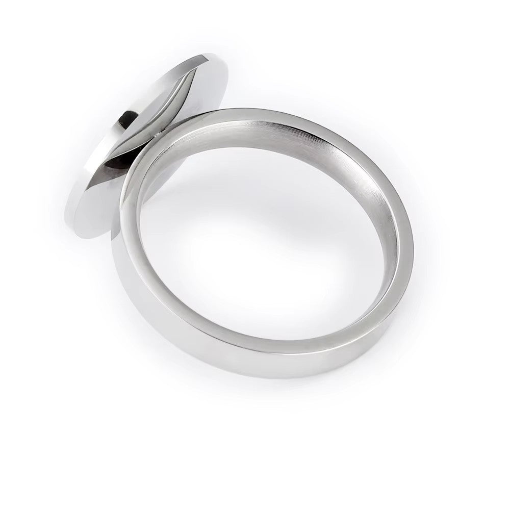 OEM Classic Unisex Stainless Steel Men's Ring with Gold Plating Engraved Logo