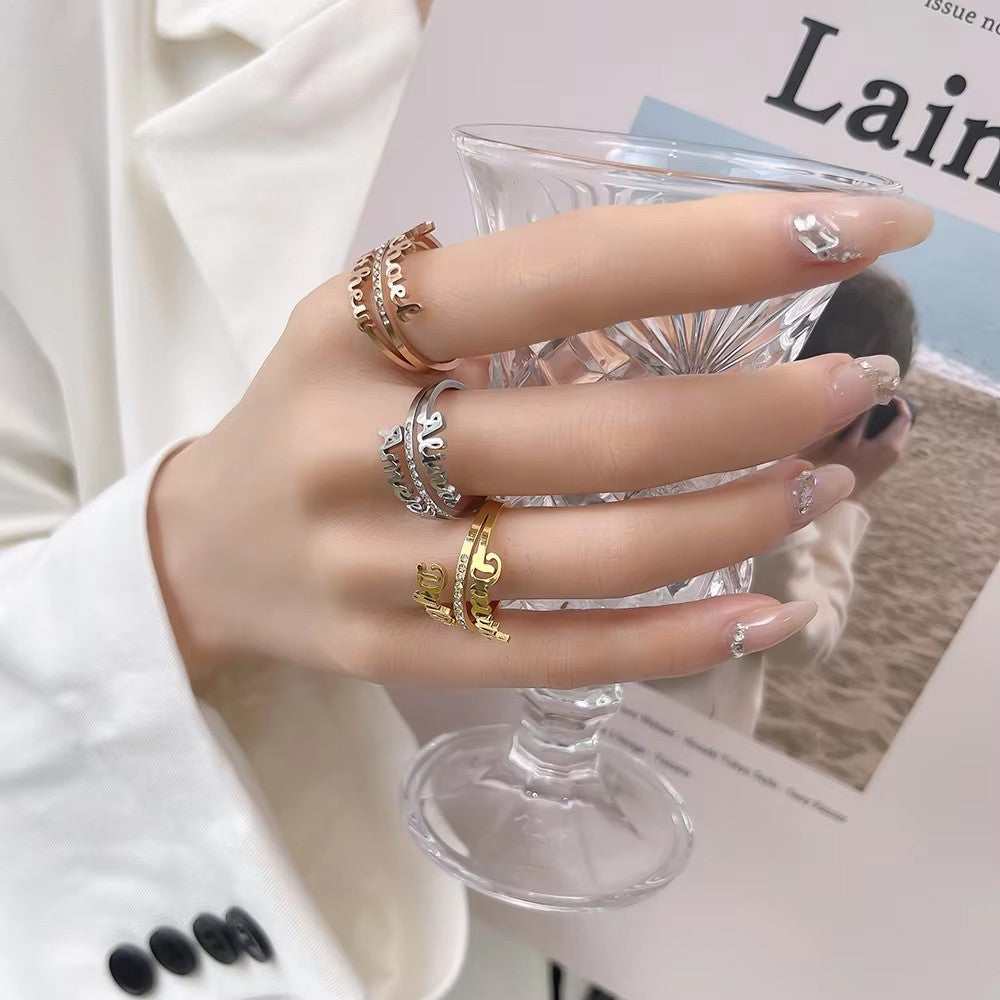 Custom Name Ring Personalized Promise Stainless Steel Jewelry