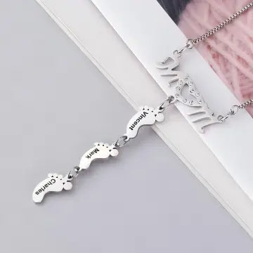 Foot Name Necklace 18K PVD Gold Plated Stainless Steel