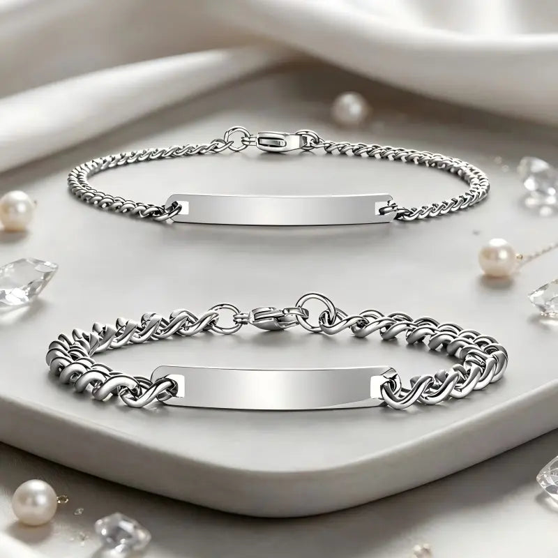 Personalized Steel Name Couple Friendship Bracelet Anklet Jewelry