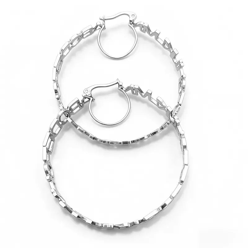 DIY Creative Personalized English Letter Hoop Earrings