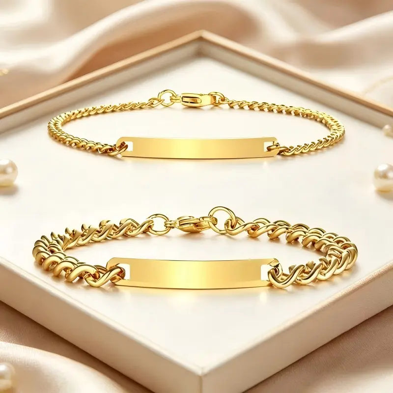Personalized Steel Name Couple Friendship Bracelet Anklet Jewelry