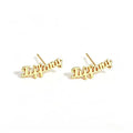 Custom Name Earrings Stainless Steel Personalized Name Stud Earrings